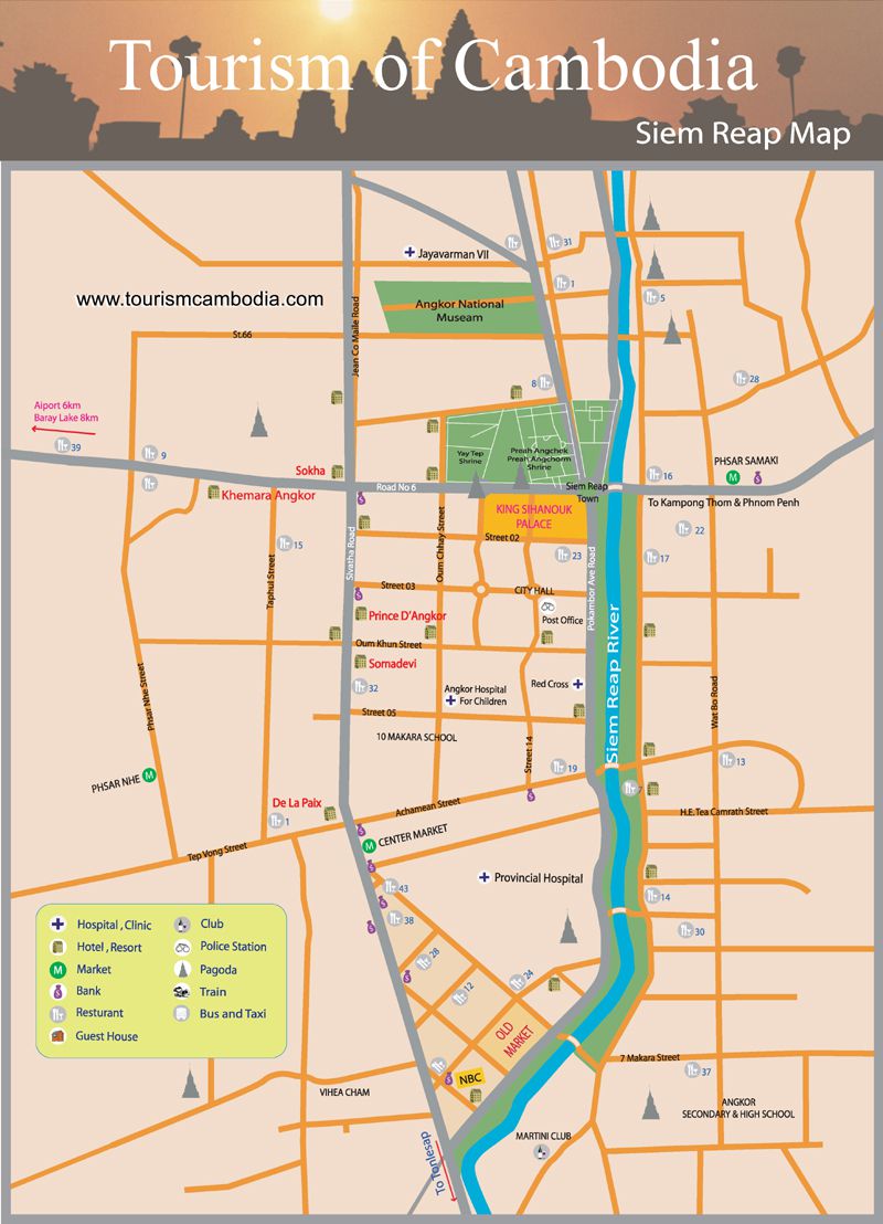 SiemReap-Map - Courtesy of Tourism of Cambodia