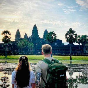 2-Day Angkor Wat Sunrise & Banteay Srei Grand Tour - Amazing Couple photo in front of Angkor Wat