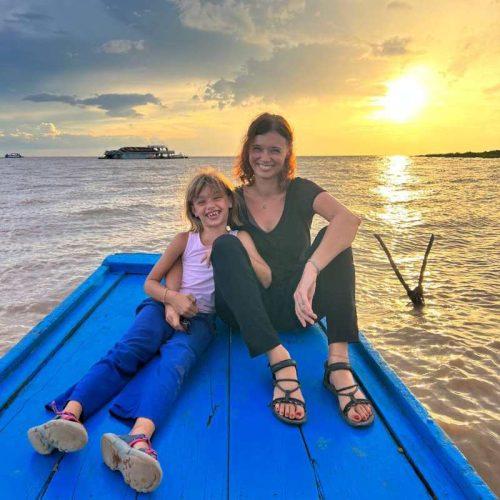 Bring your kid for a stunning sunset on Tonle Sap Lake floating villages of Kmpong Phluk on 2-Day Lost City of Koh Ker, Beng Mealea & Floating villages Tour