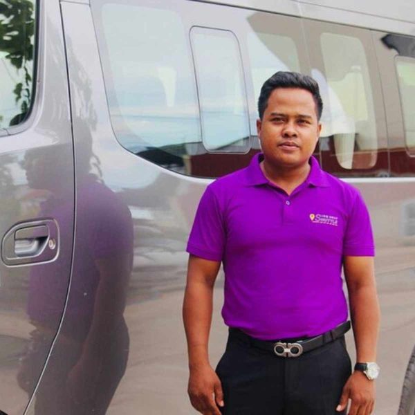 Meet Your Licensed Driver The Purple Polo That Makes Private Transfer from Siem Reap to Phnom Penh Easy to Spot