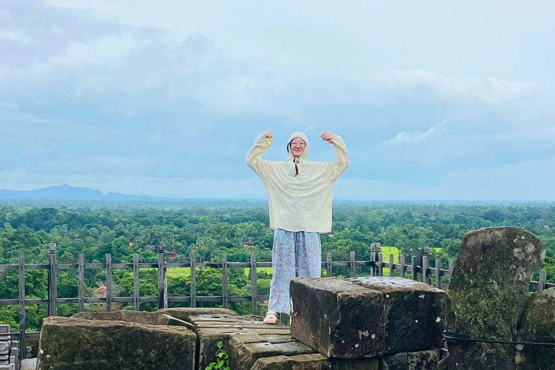 See Prasat Thom, a 36 meter pyramid you can climb barefoot. UNESCO site since 2023. $15 at the gate. 120 km from town.