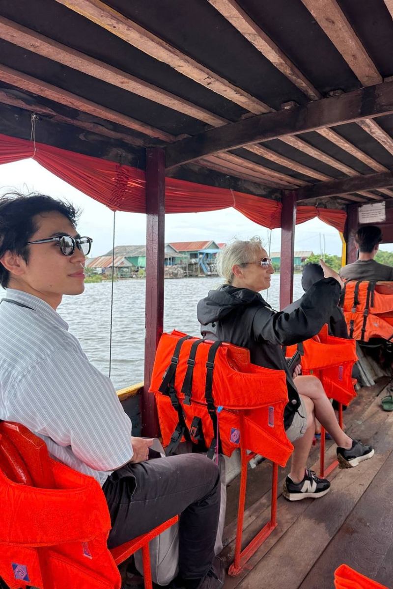 Kulen Mountain and Kampong Pluk Floating Village group tour on the lake boat