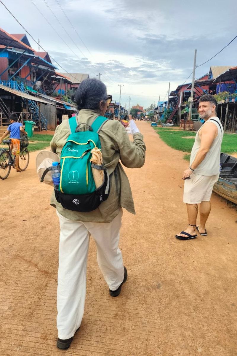Tall stilt houses of Kampong Phluk seen on the Private Driver Service to Bakong and Rolous Temples with Kampong Phluk Floating Village