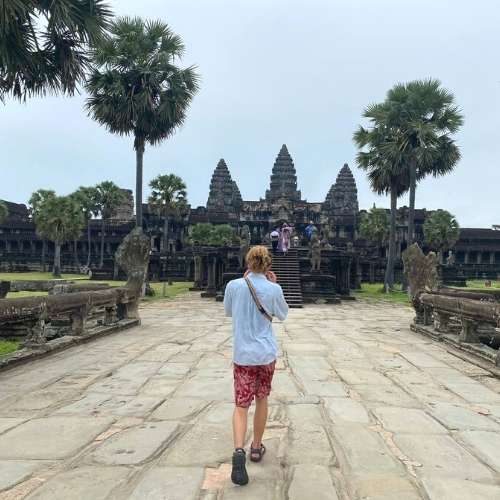 Explore Angkor with Bayon Temple and the world-famous Ta Prohm (Tomb Raider) Temple photo gallery - Entering Angkor Wat